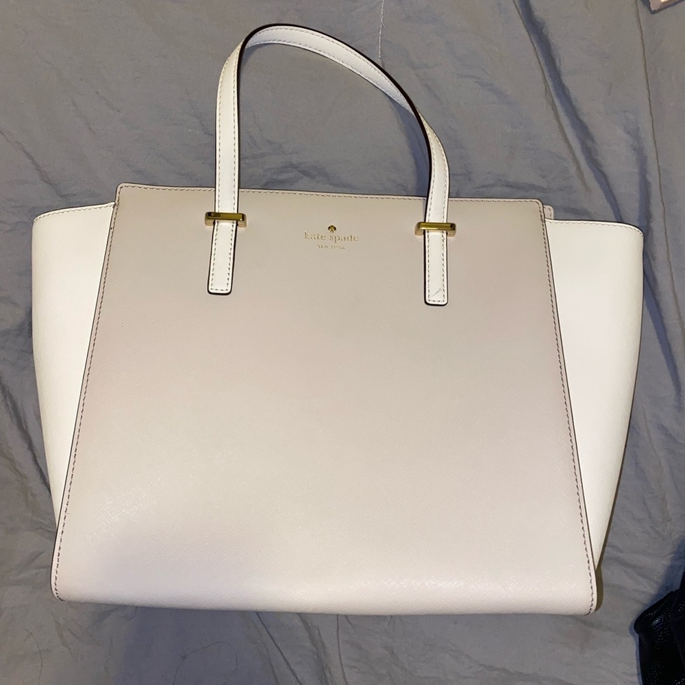 Kate Spade Gray/White Colorblock Satchel